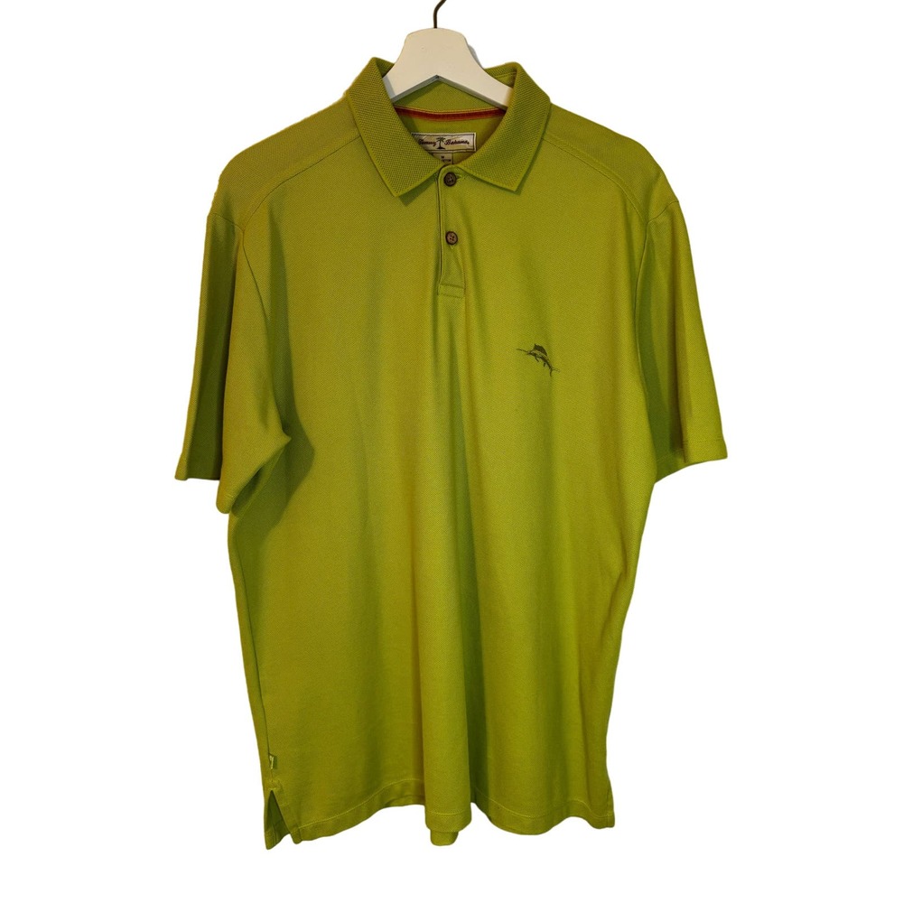 Tommy Bahama Men’s Polo Medium Green Cotton Polyester‎ Blend